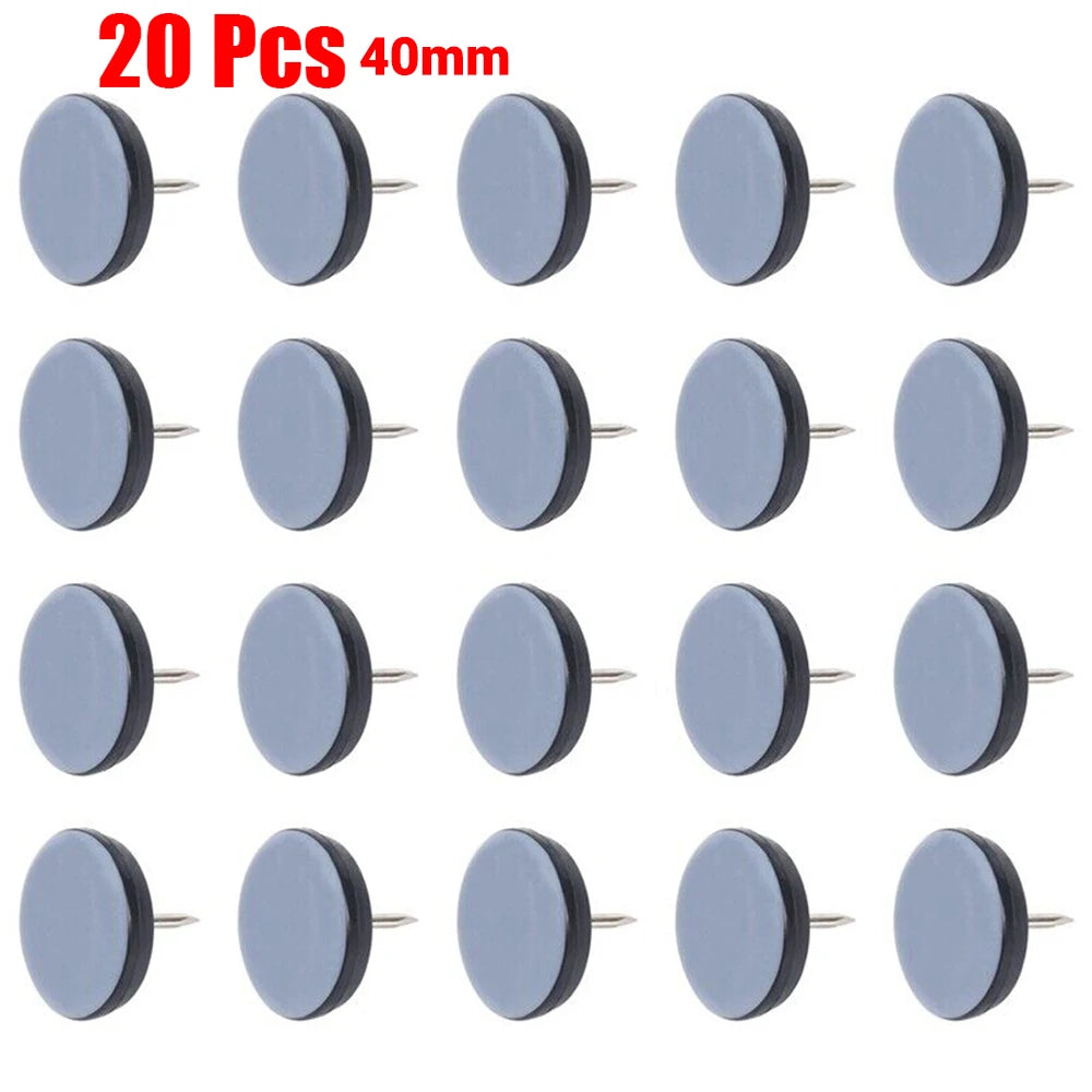 20Pcs Furniture Leg Sliders Pads With Nail Feet Furniture Moving Gliders Mover Floor Protector for Tables Sofas Recliners