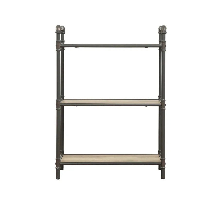 Itzel Antique Oak Sandy Gray Finish Bookshelf