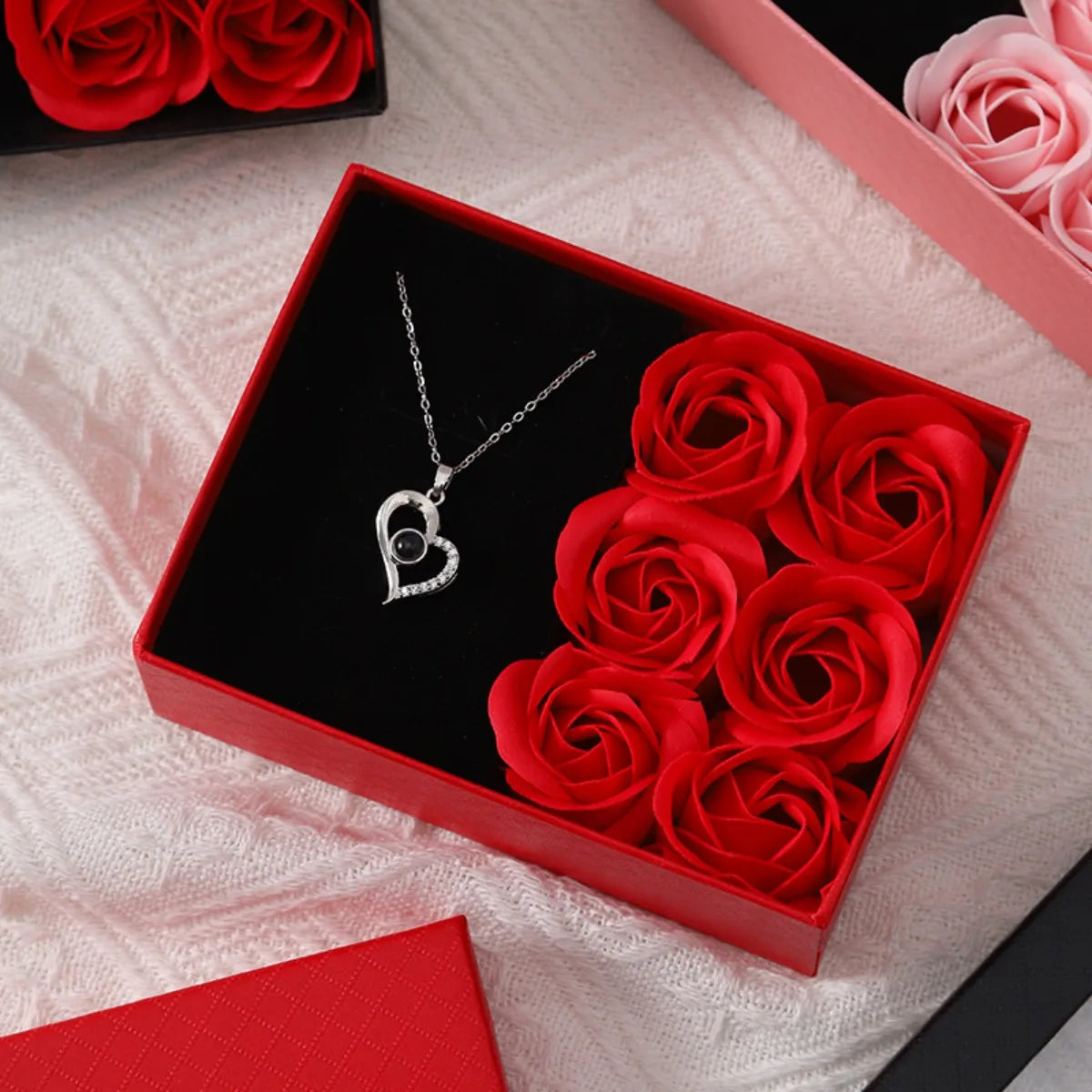 Valentine's Day Eternal Flower Rose Gift Box for Ring Pendants Jewelry Present Window Opening Design Gift Box Packaging Romantic