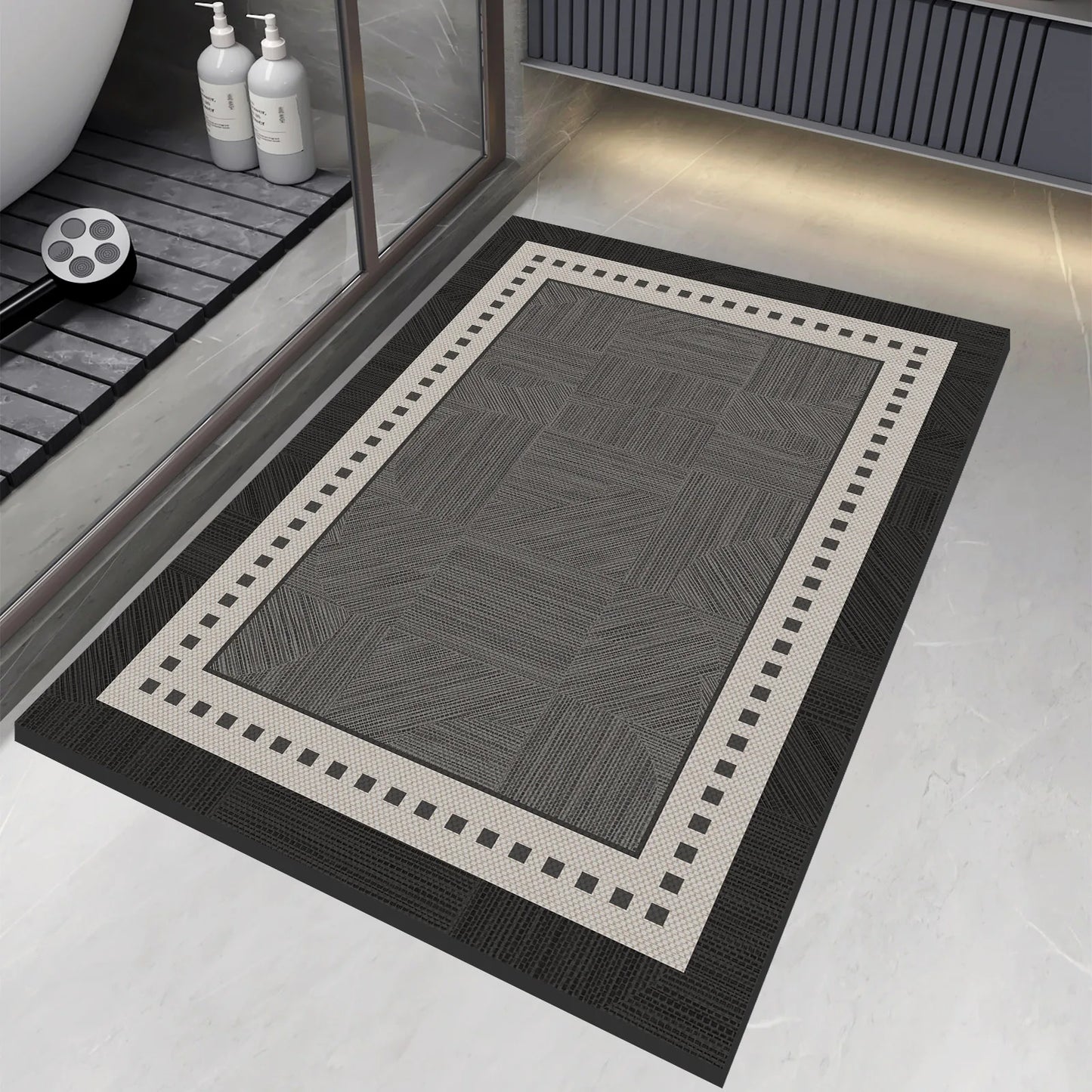 Luxury Vintage Diatomite Bath Mat Bathroom Carpet Super Absorbent Shower Foot Mats Non Slip Quick Dry Toilet Room Rugs Doormat