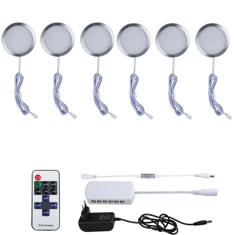 Under Cabinet LED Night Lights Display Case Closet Lamp Remote Control for Home Kitchen Showcase Wardrobe Cupboard Decoration