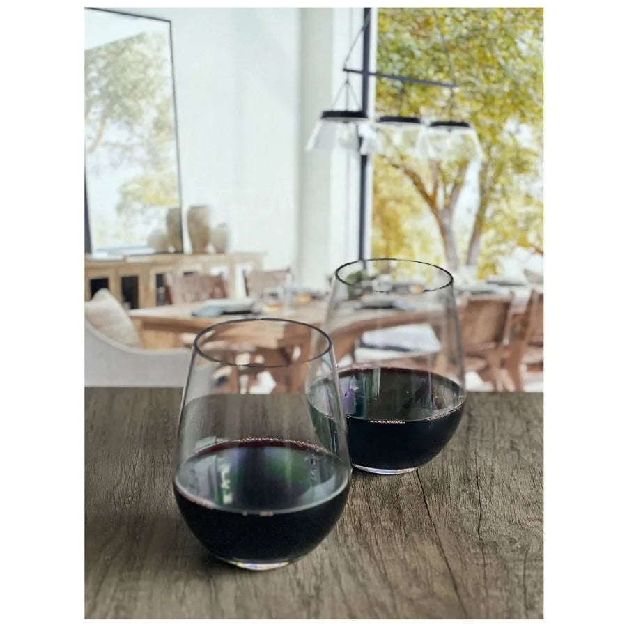 Oval Halo Tritan Glasses Drinking Set of 4 Hi Ball 20oz Plastic Drinking Glasses BPA Free Cocktail Glasses Drinkware Set Plasti