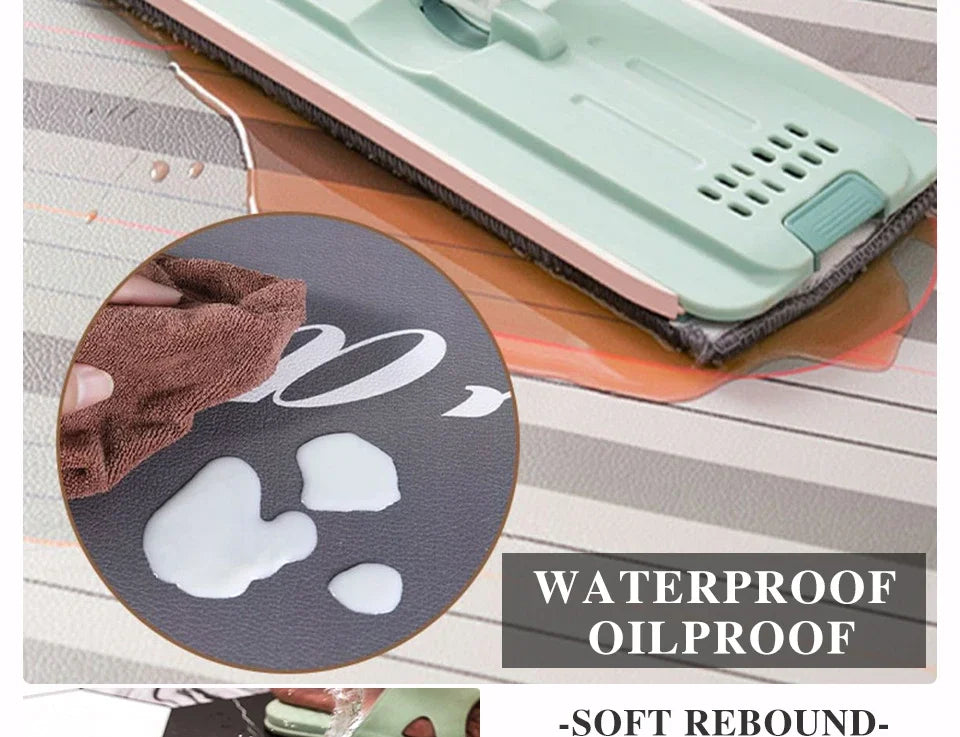 Carpet for Kitchen Floor Mat Pvc Waterproof Oil-proof Leather Rug Anti-slip Foot Mats Home Decoration