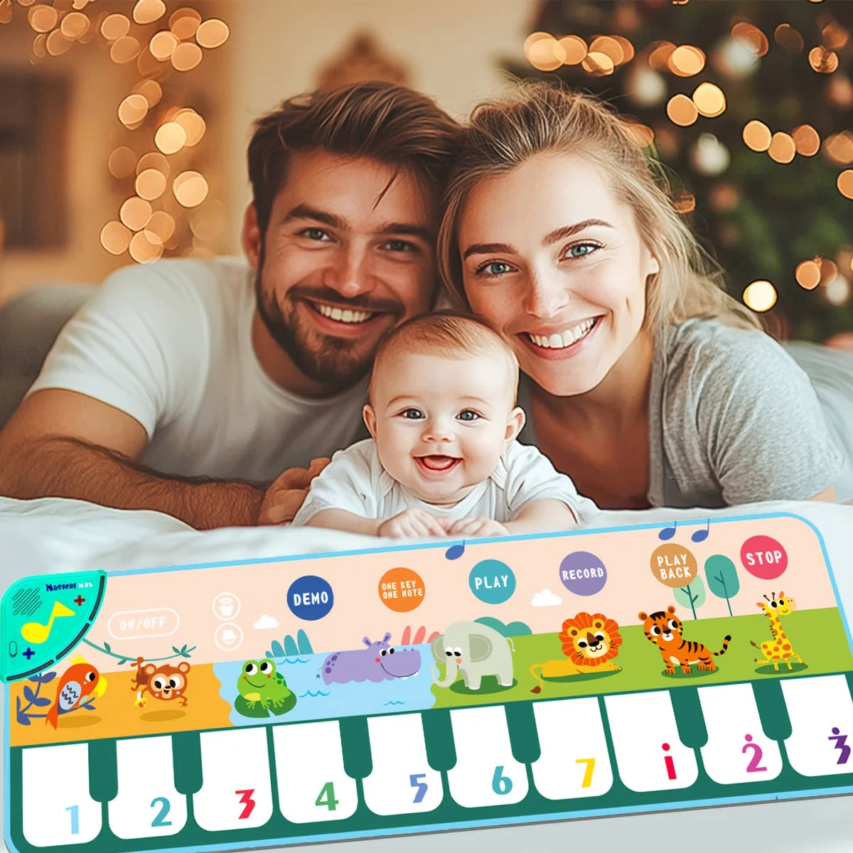 Kids Musical Piano Mats with Music Sounds,Musical Toys Floor Piano Keyboard Mat Blanket Touch Playmat Early Education Toys