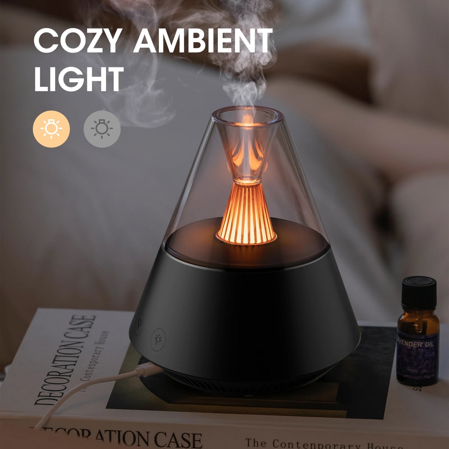 KinYiLO USB Powered 150ml Ultrasonic Essential Oil Diffusers with Candle Light Remote Control