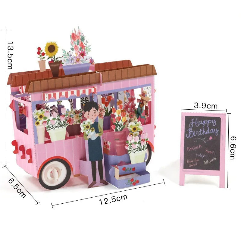Love Postcard 3D Pop UP Greeting Cards Wedding Birthday Anniversary for Couples Wife Husband Handmade Valentines Day Gift