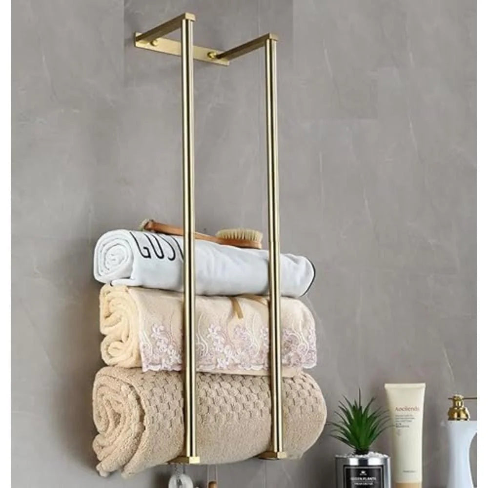 Bathroom Towel Rack for Rolled Towels Wall Mounted Towel Storage Rack for Bathroom Organisation Stainless Steel Towel Storage