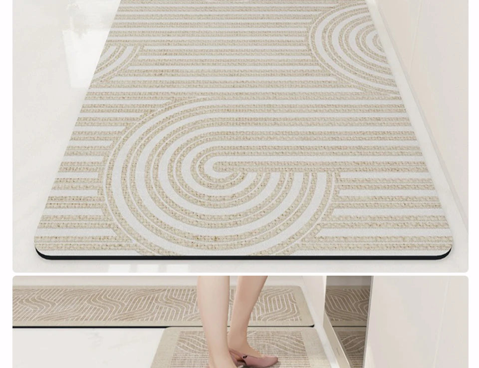 Kitchen Floor Mat Anti-slip Oil-proof Carpet Pvc Leather Waterproof Foot Mats Long Rug Brown Beige Home Decoration Rugs 주방 카펫