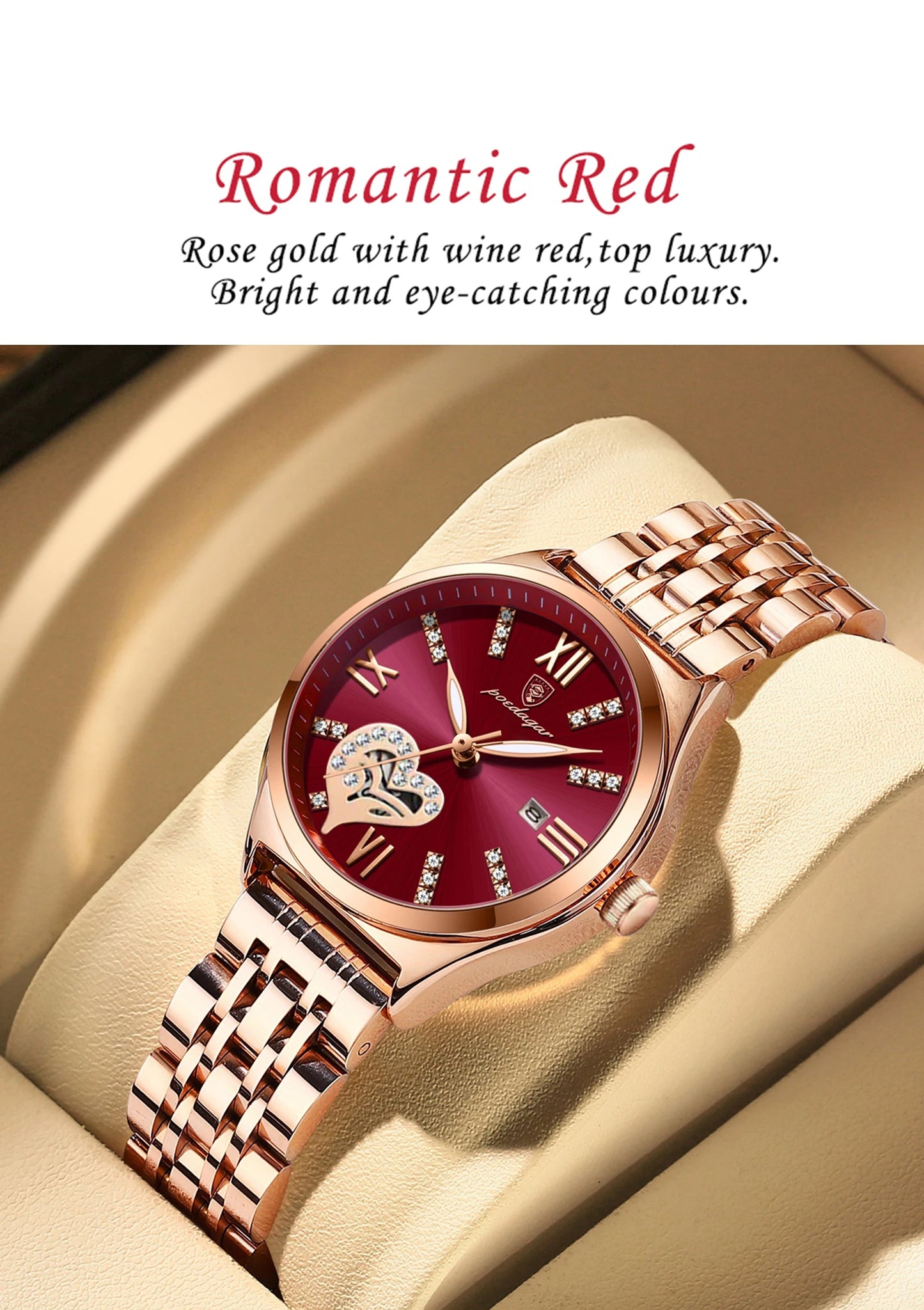 POEDAGAR Exquisite Luxury Watches For Women Waterproof Luminous Date Stainless Steel Casual Woman Wristwatch Quartz Ladies Watch