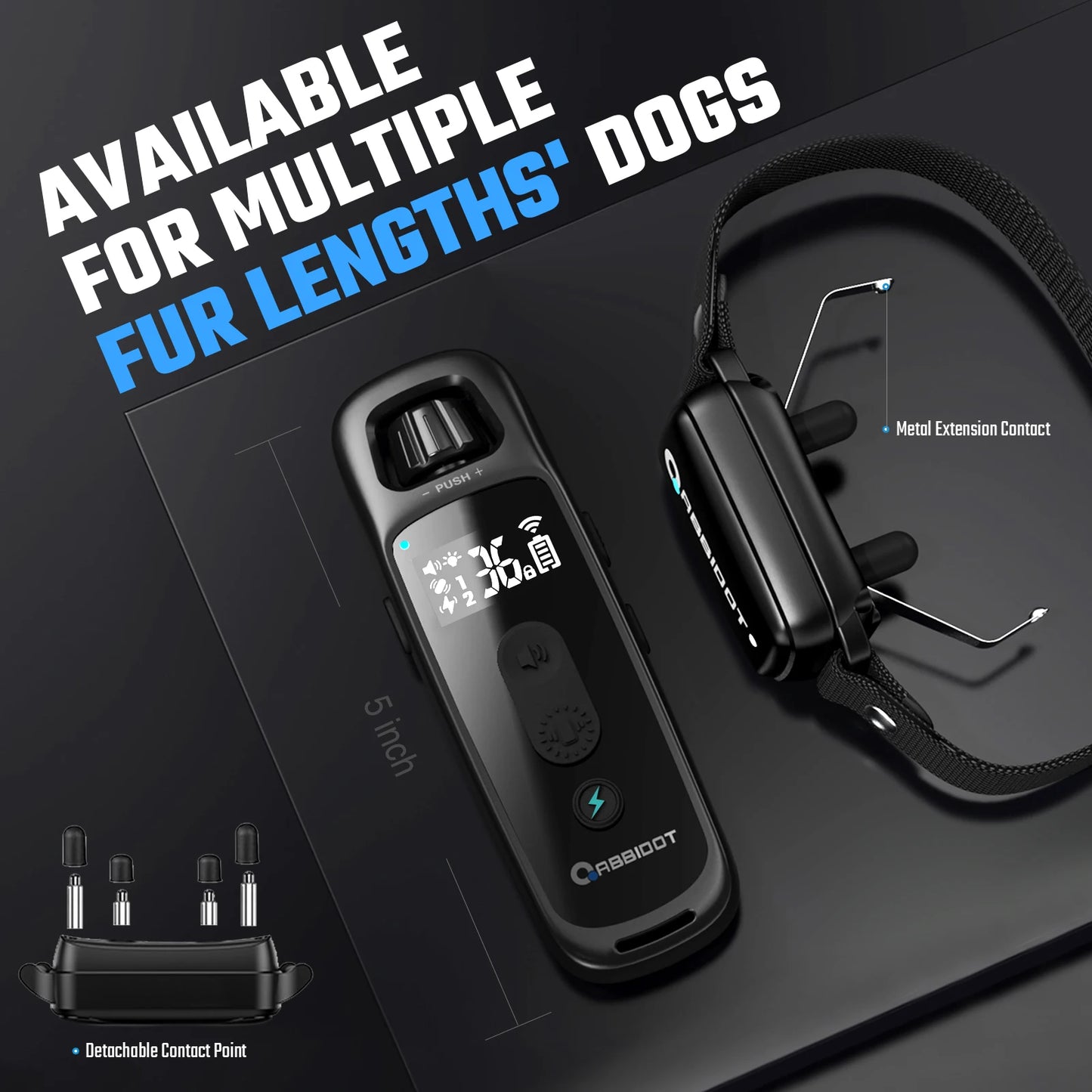 ABBIDOT T30 Dog Training Collar – 3300ft Remote Electric Training Strap for Large Dogs