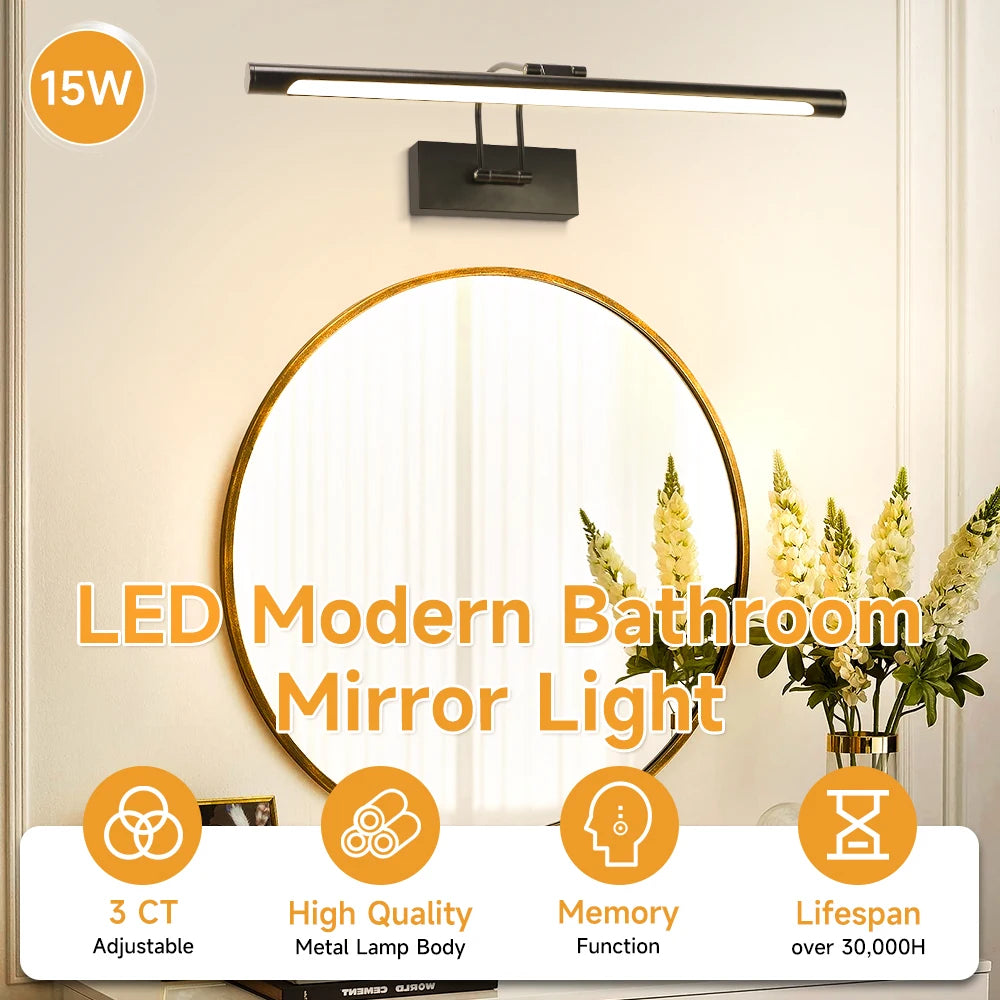 Modern LED Bathroom Mirror Light - Waterproof Vanity Sconce for Makeup & Grooming
