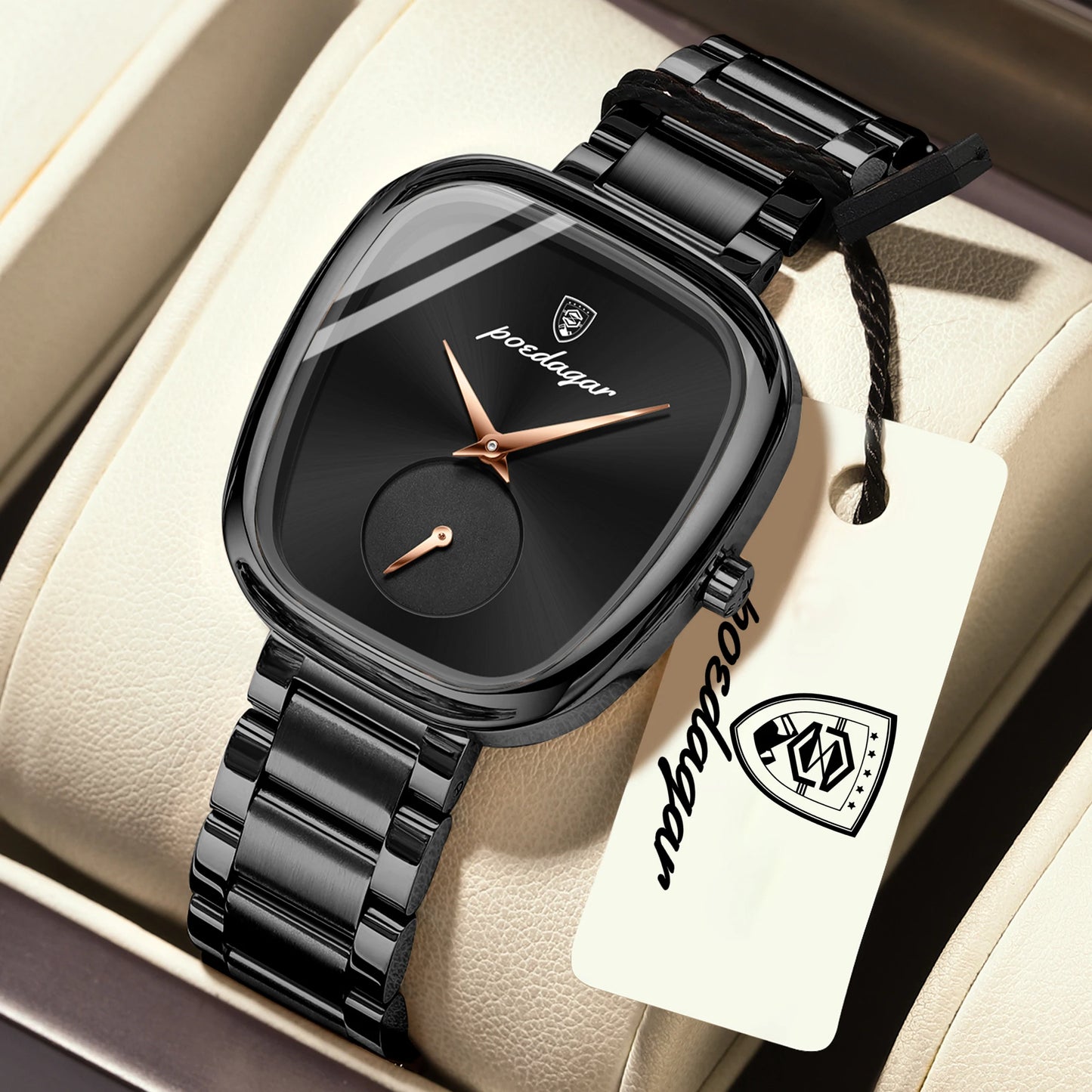 POEDAGAR Fashion Watch For Woman Waterproof Stainless Steel Quartz Couple Watches High Quality Ladies Wristwatch Girlfriend Gift