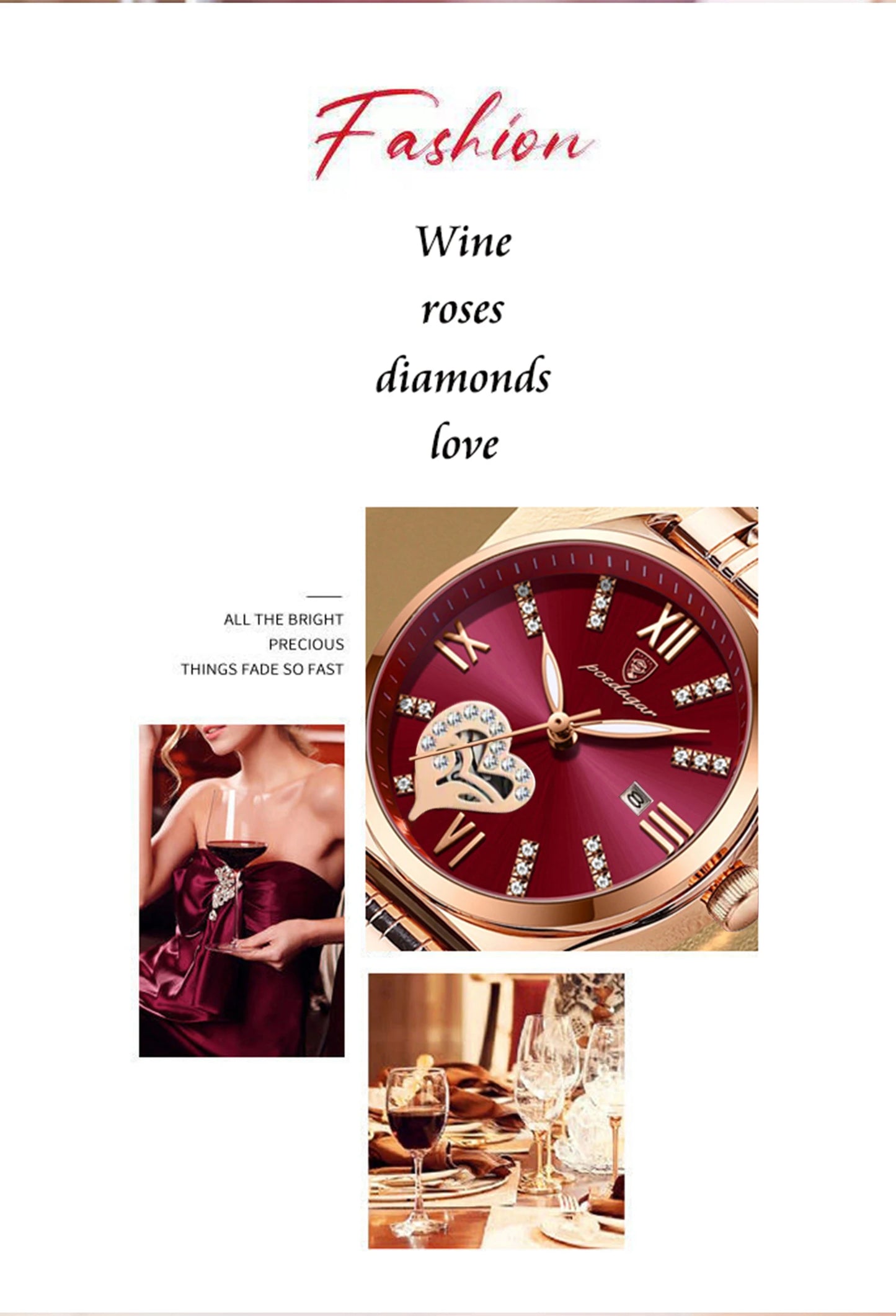 POEDAGAR Exquisite Luxury Watches For Women Waterproof Luminous Date Stainless Steel Casual Woman Wristwatch Quartz Ladies Watch