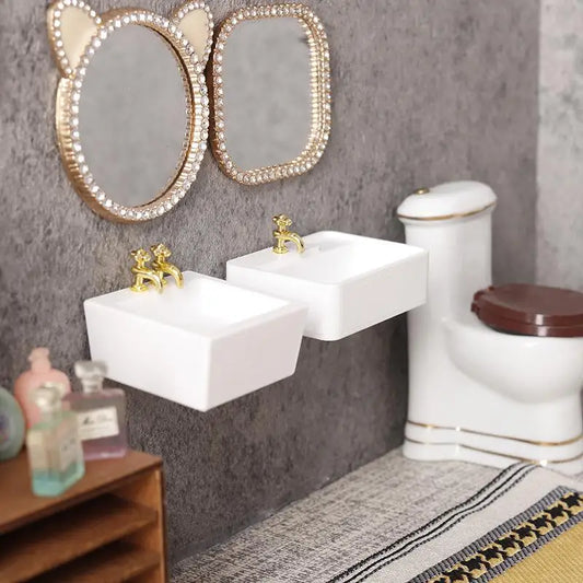 1/12 Dollhouse Bathroom Wash Basins Sinks Model Furniture Decoration Dolls Home Accessories