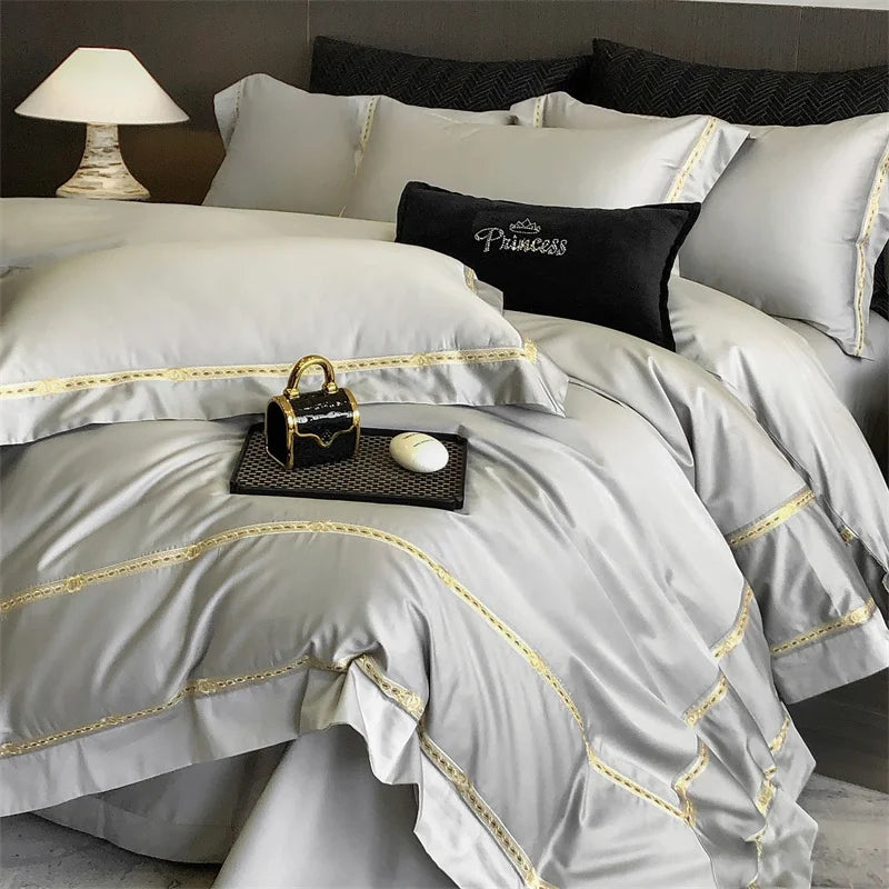 Egyptian Cotton Luxury Embroidert Bedding Set