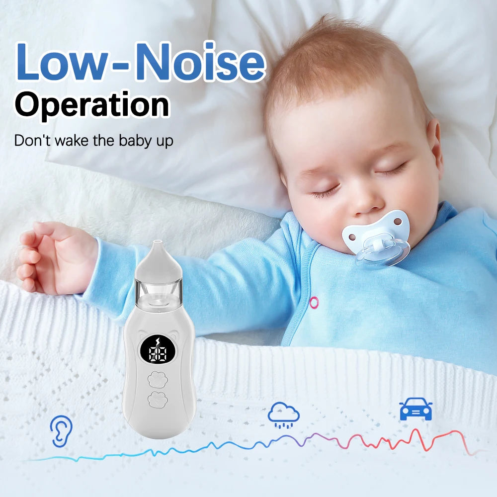 Baby Nasal Aspirator Electric Nose Cleaner with Built-In Music Nursery Rhymes Rechargeable Nose Booger Sucker for Infants Babies
