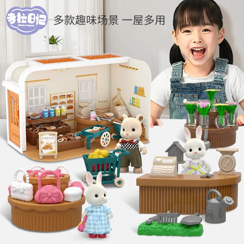 Mini supermarket shopping games dollhouse furniture accessories Intellectual education toys for kid family interaction toys