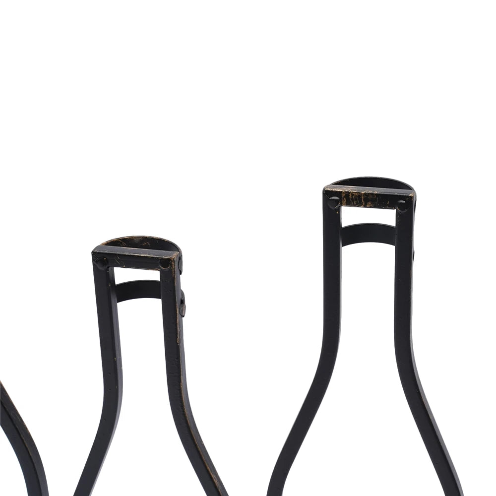 Bronze Vintage Five Bottle Wall-Mounted Wine Rack for Kitchen, Dining Room, Wine Cellar