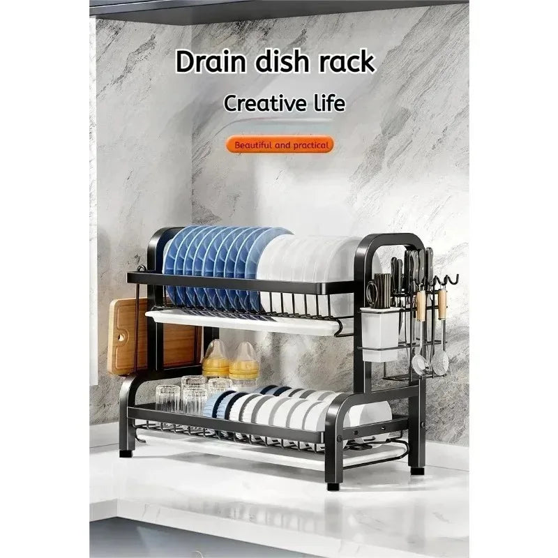 Multifunctional Kitchen Shelf Dish Storage Rack Drain Dish Rack