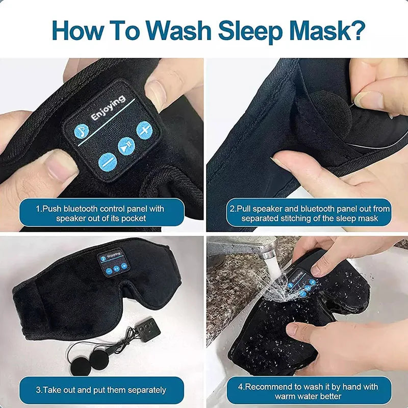 3D Bluetooth Sleeping Headphones Eye Mask
