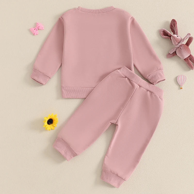 Toddler Girls 2-piece Set Floral Ruffle Sleeve Top with Bow Detail and Elastic Waist Leggings Spring Outfit for Kids