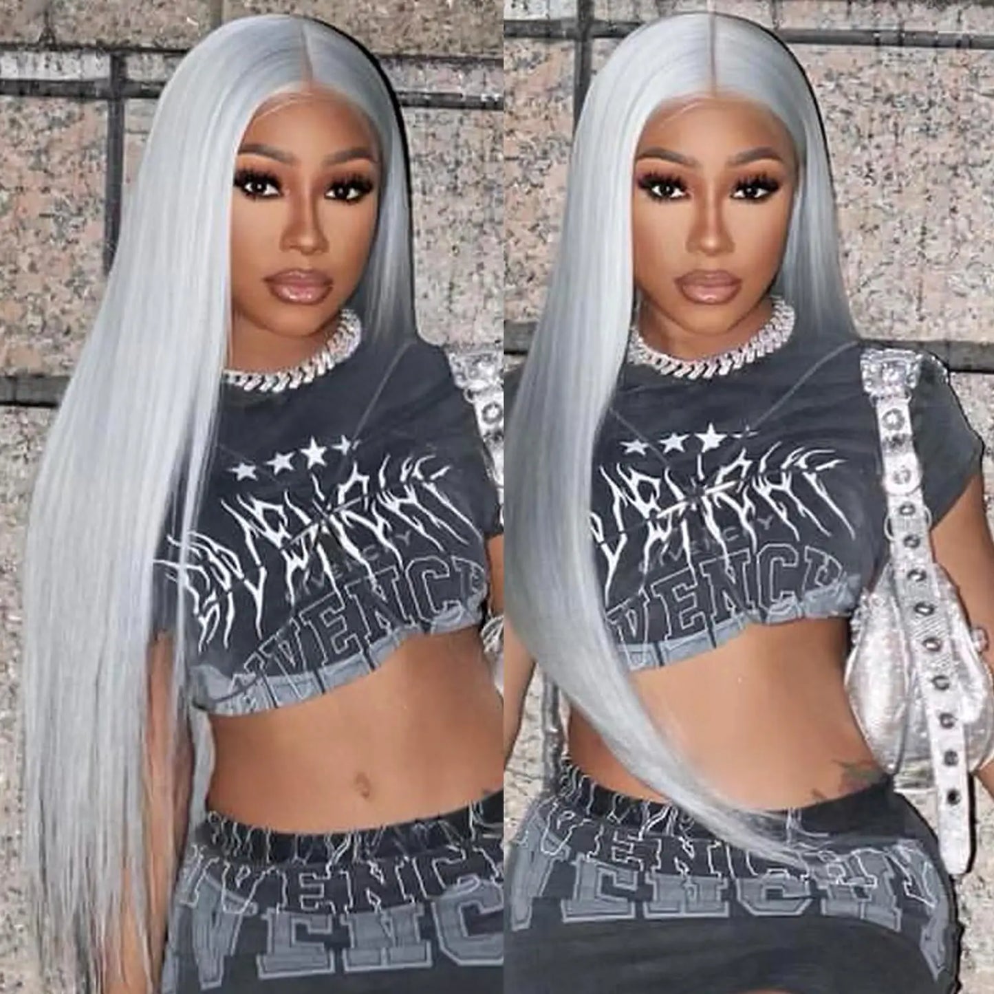 13x6 Straight Grey Lace Front Wig Human Hair Pre Plucked Remy Brazilian Silver Gray Lace Frontal Wig Body Wave Human Hair Wigs