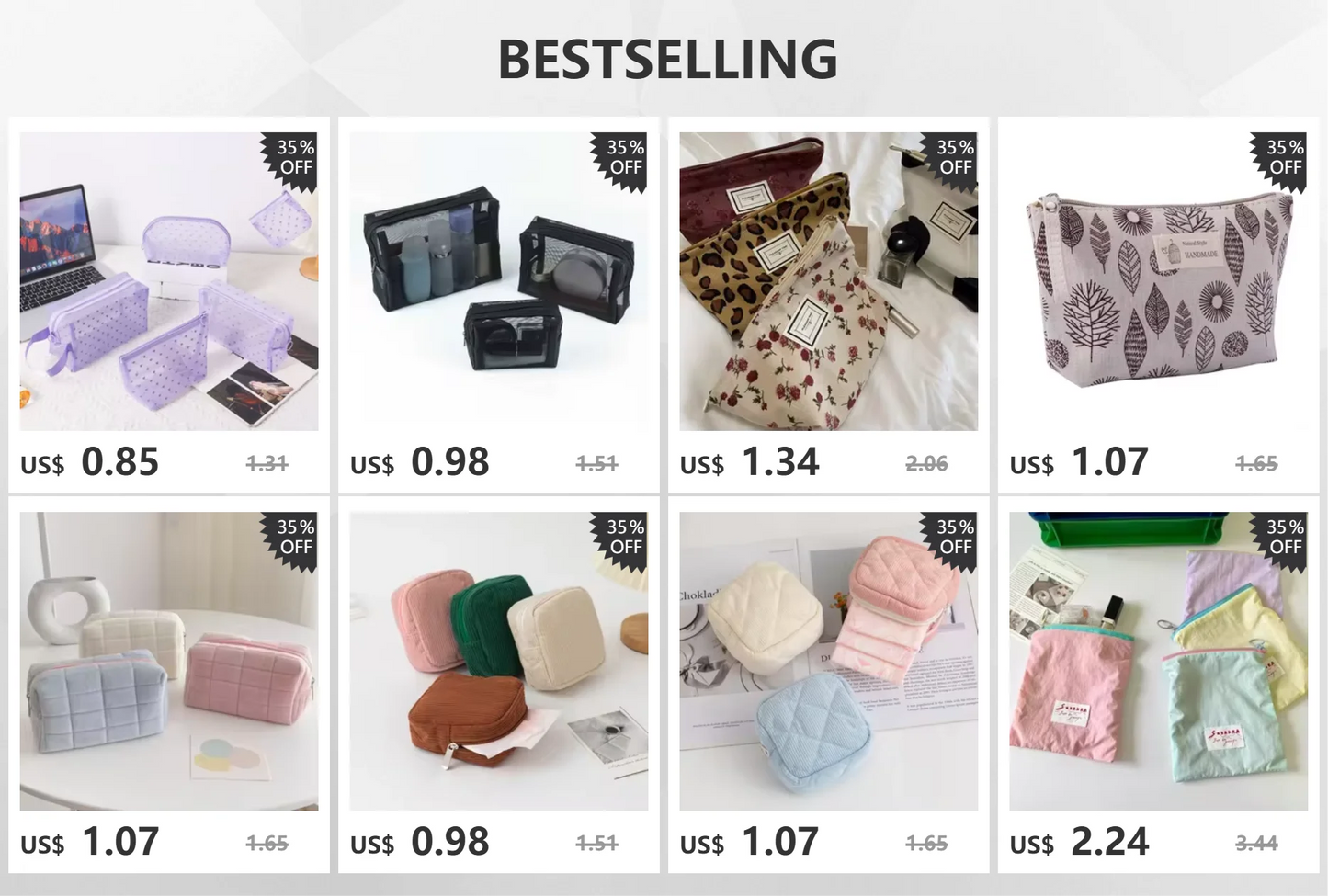 Plush Cosmetic Bag for Women – Large Zipper Makeup & Toiletry Travel Pouch, Solid Color Beauty Bag