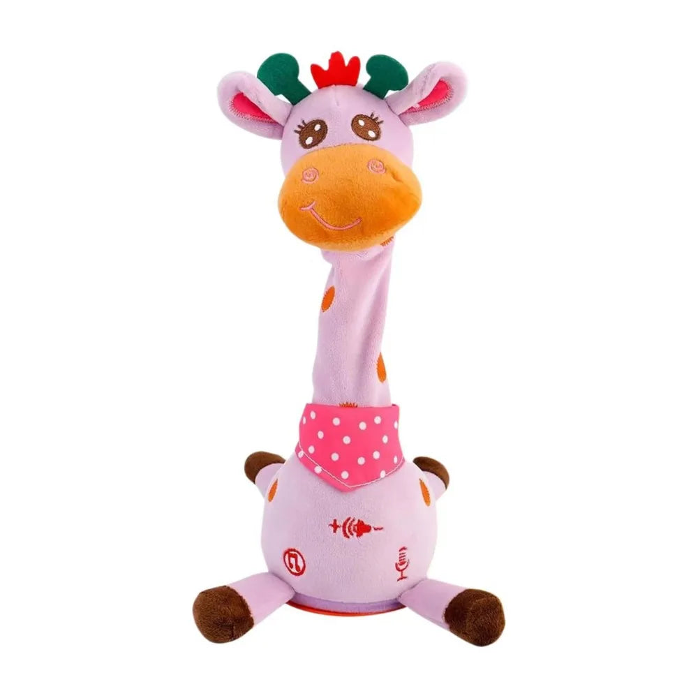 Repeating What You Say Dancing Talking Giraffe Toy with 10 Songs Adjustable Volume Stuffed Animal Toy Plush Musical