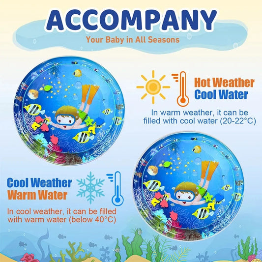 ROOXIN Baby Water Play Mat Inflatable Cushion PVC Infant Toddler Water Pad For Kids Outdoor Summer Playing Water Mat Water