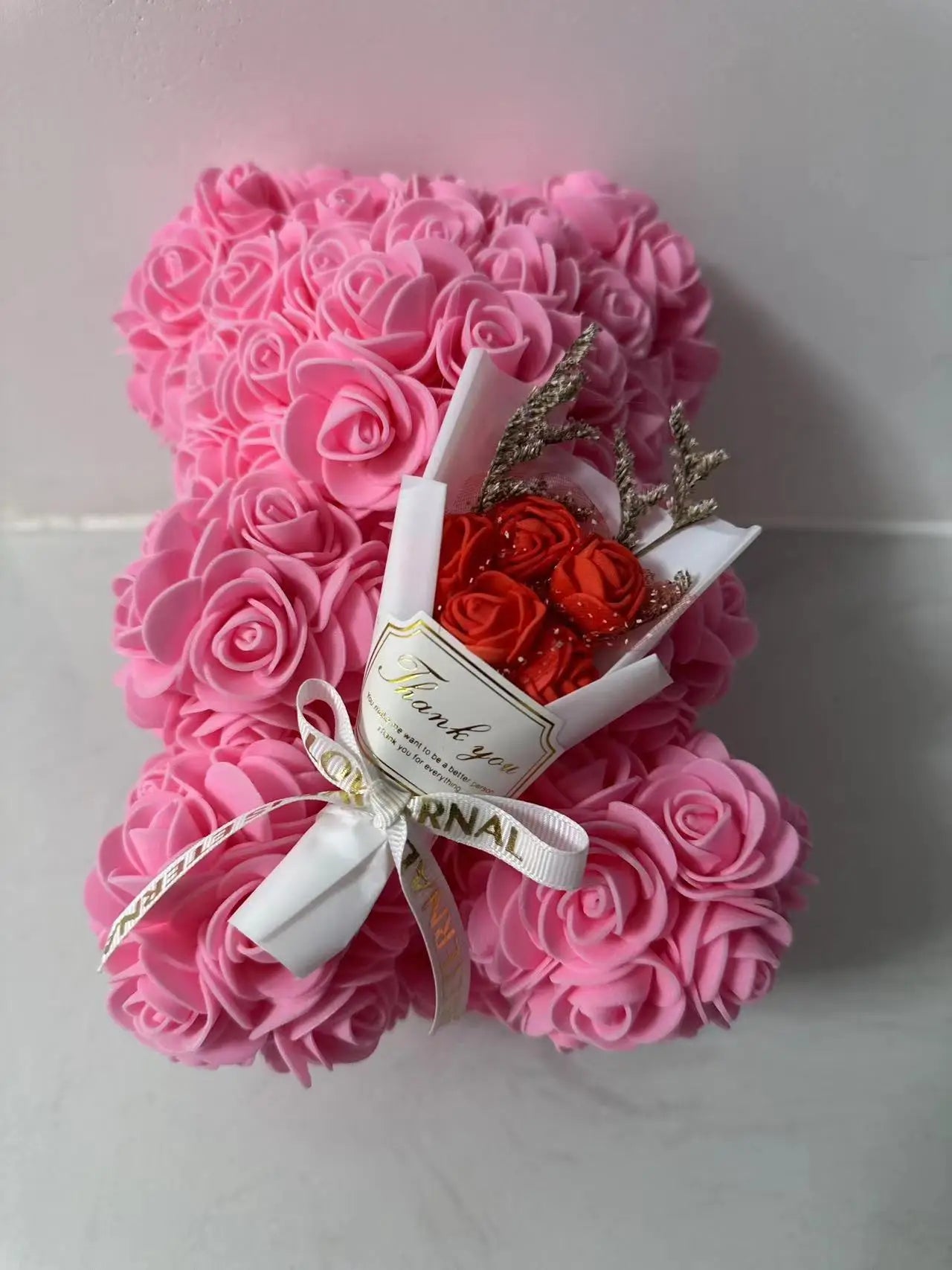 Valentines Day Gift 25cm Artificial Rose Bear With Box For Girl Friend Women Mother's Day Gift Brithday Present Wedding Party