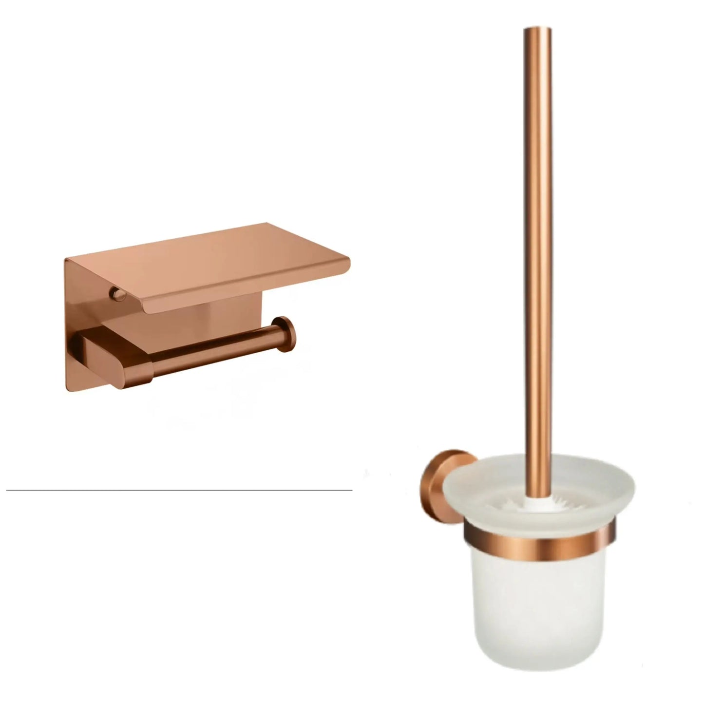 Brushed Rose Gold Towel Rack Single And Double Rod Ring Paper Holder Robe Hook Soap Dispenser Toilet Brush Bathroom Accessories