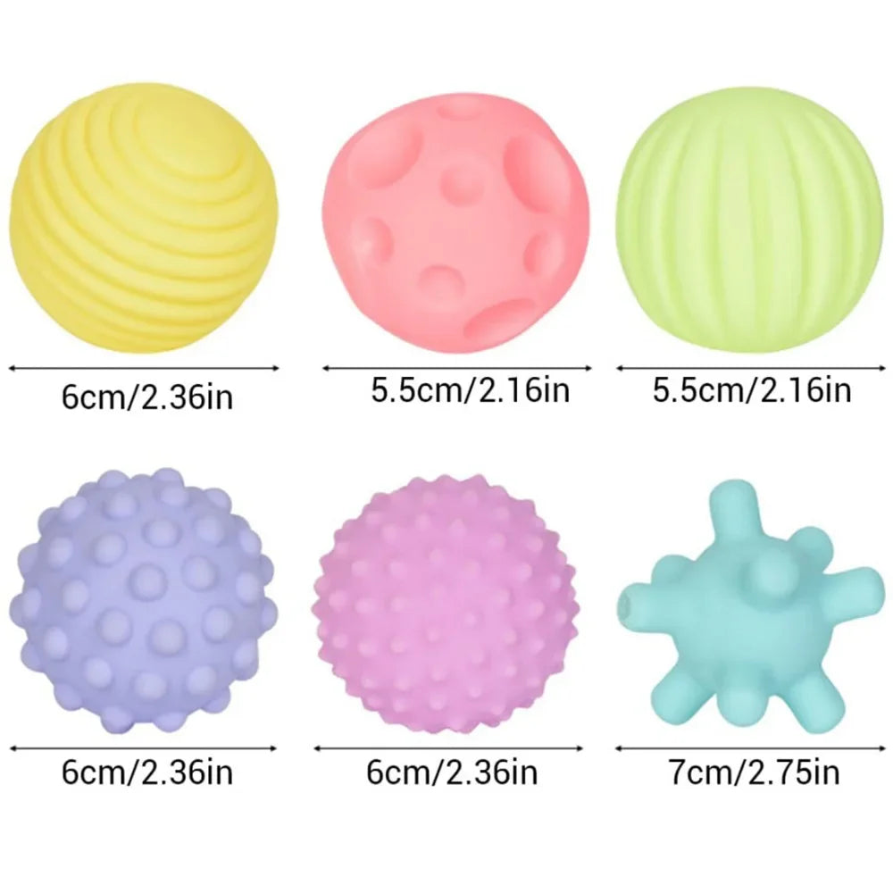 6PCS Textured Sensory Balls for Baby Play 6 12 Months Montessori Activity Soft Multi Ball Shower Toys Children Best Gift