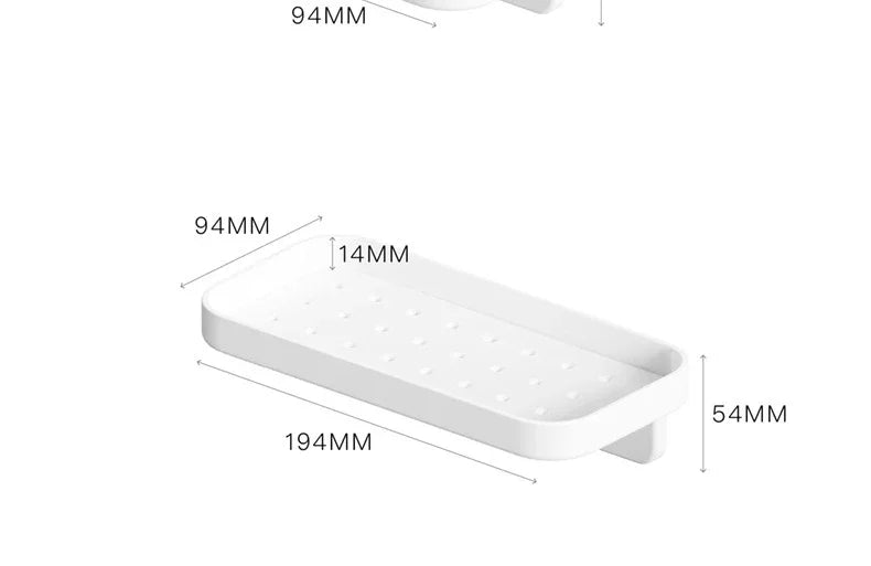 Bathroom Drainable Storage Rack Small White Bathroom Accessories Punch-free Wall-mounted Bathroom Shelf Wash Supplies Storage