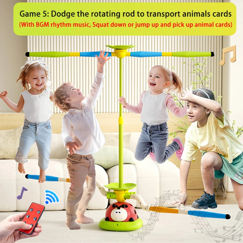 Ladybug Sport Entertainment Game Toy Multifunction Rope Skipping Machine Ferrule Jump Rocket Launcher Outdoor Educational