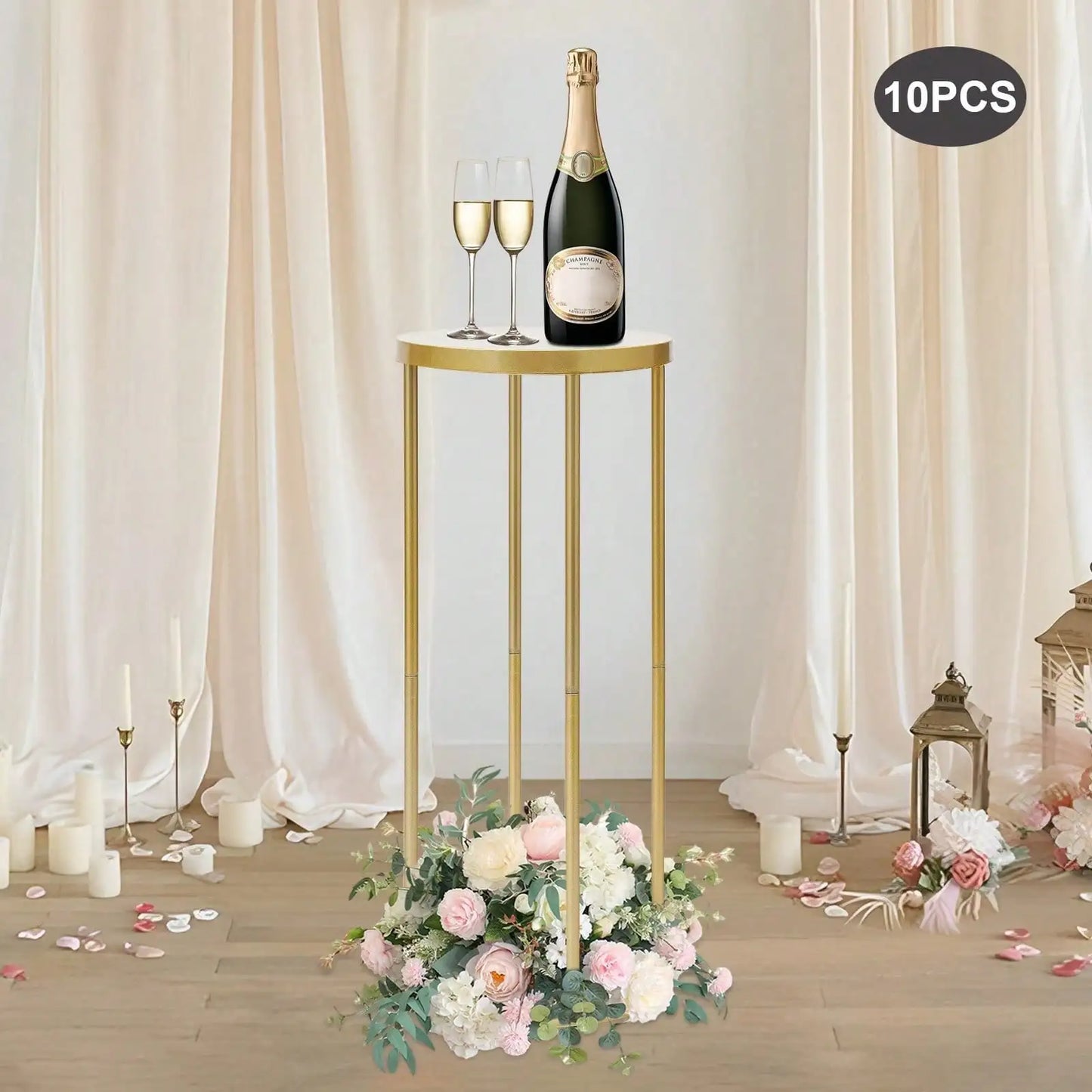 10Pcs Wedding Table Flower Centerpiece Decor 80cm Tall Gold Metal Column Centerpieces Party Favors Room Decor