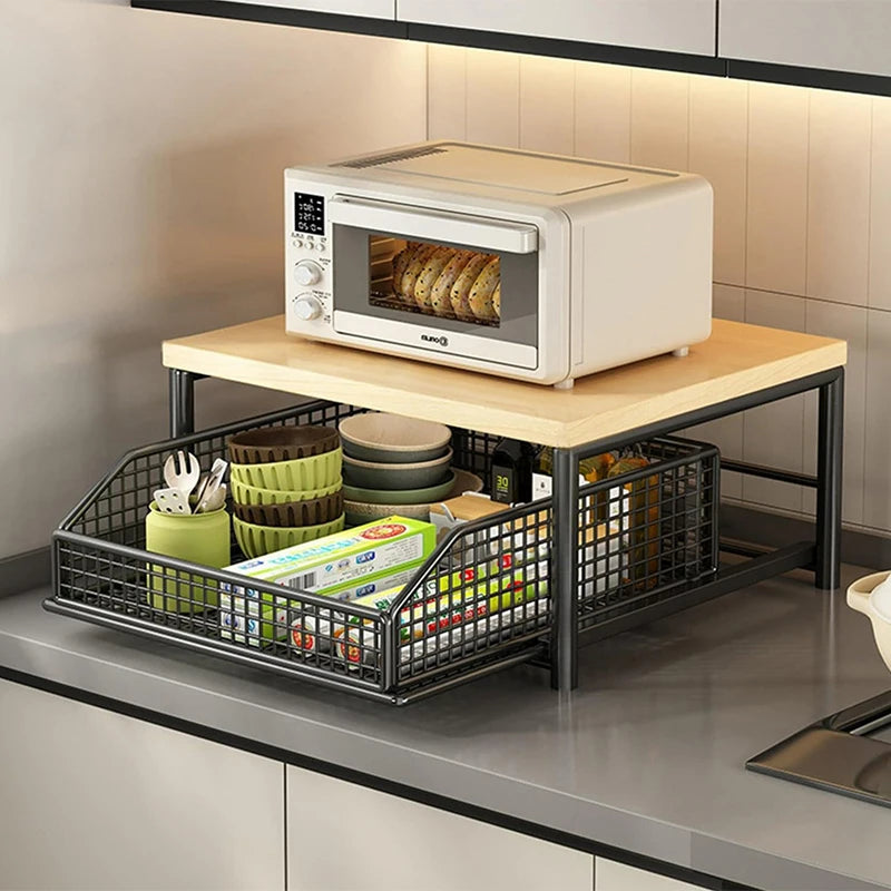 Kitchen Countertop Organiser – Multi-Use Storage Shelf for Microwave, Coffee Machine &amp; More