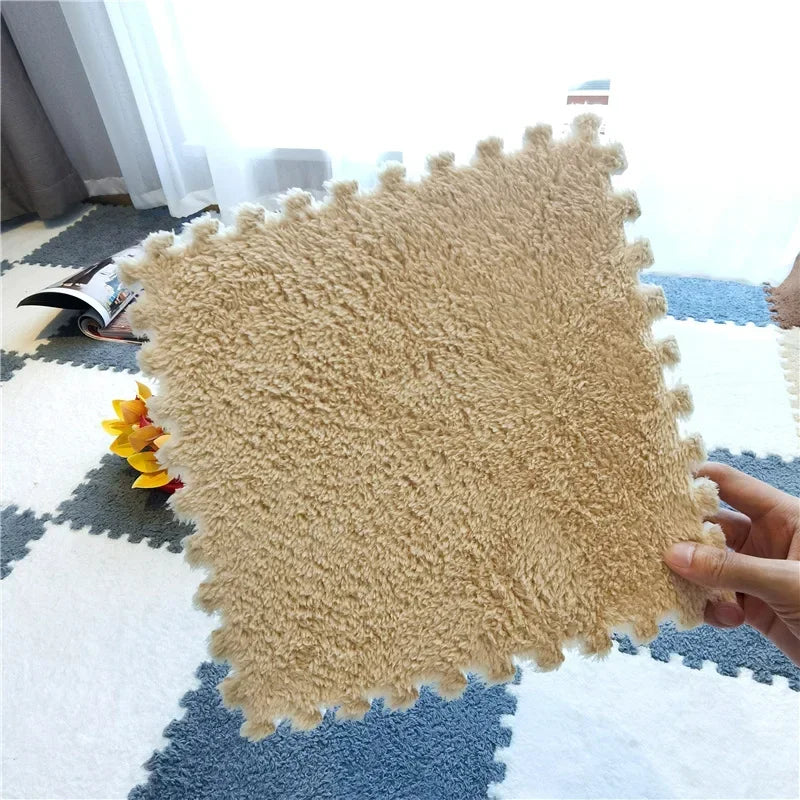 10Pcs Soft Plush Baby Play Mat EVA Foam Puzzle Carpet 30x30cm Children’s Mat Keep Warm for Kids Room Baby Toys Floor Playmat