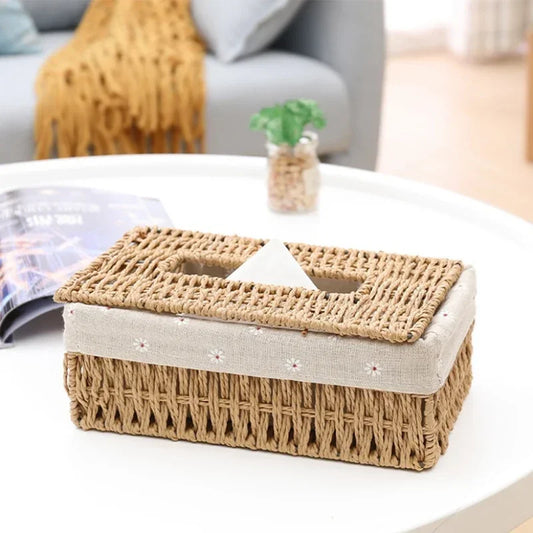 Creative Handmade Rattan Tissue Box
