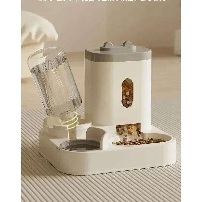Automatic Pet Feeder and Water Dispenser 2in1 Raised Food Bowl with Water Fountain