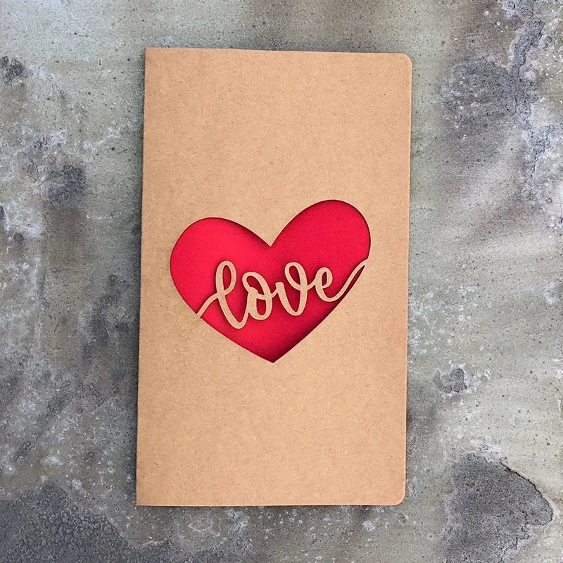 1pcs of Hollow Valentine's Day Mother's Day Greeting Card / Kraft Paper Card Holiday Cards Birthday Cards Blessing Gift Card
