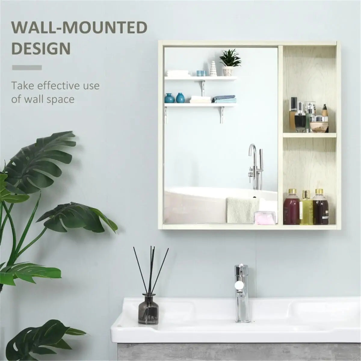 Stylish Wall Cabinet Storage Unit - Modern Home Organizer for Living Room, Kitchen & Bathroom