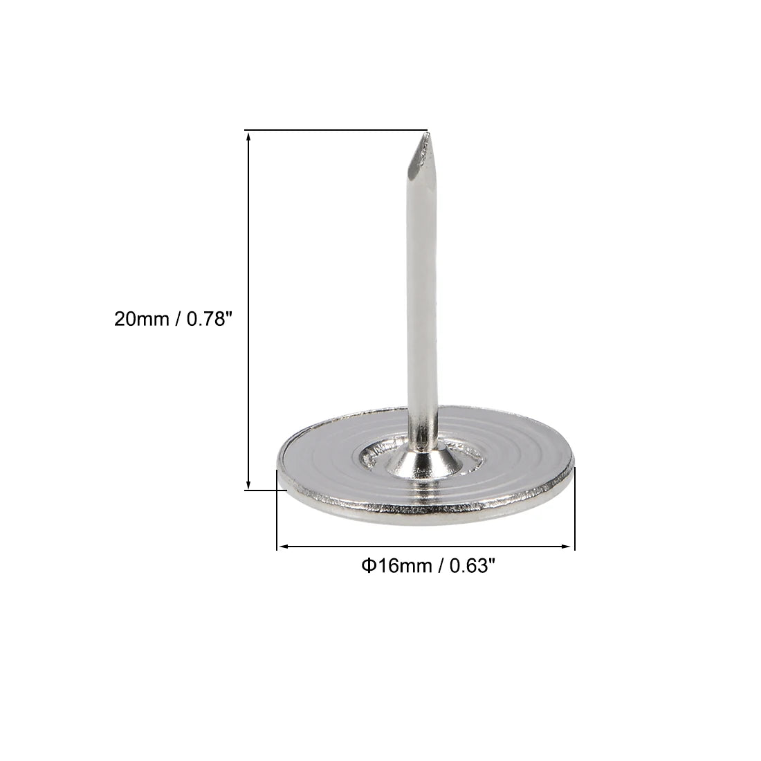 uxcell 20/40/60/80/100/150/200pcs Upholstery Nails Tacks 16x20/16x25/19x23mm Flat Head Furniture Nails Silver Tone