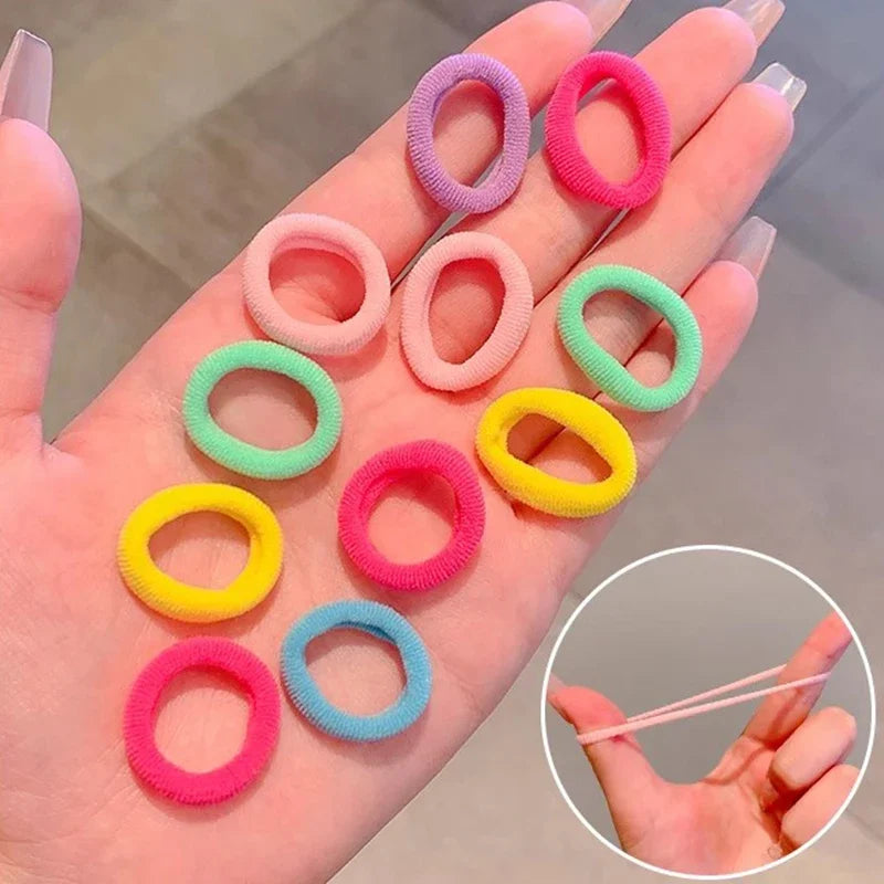 200Pc Colorful Nylon Elastic Hair Bands
