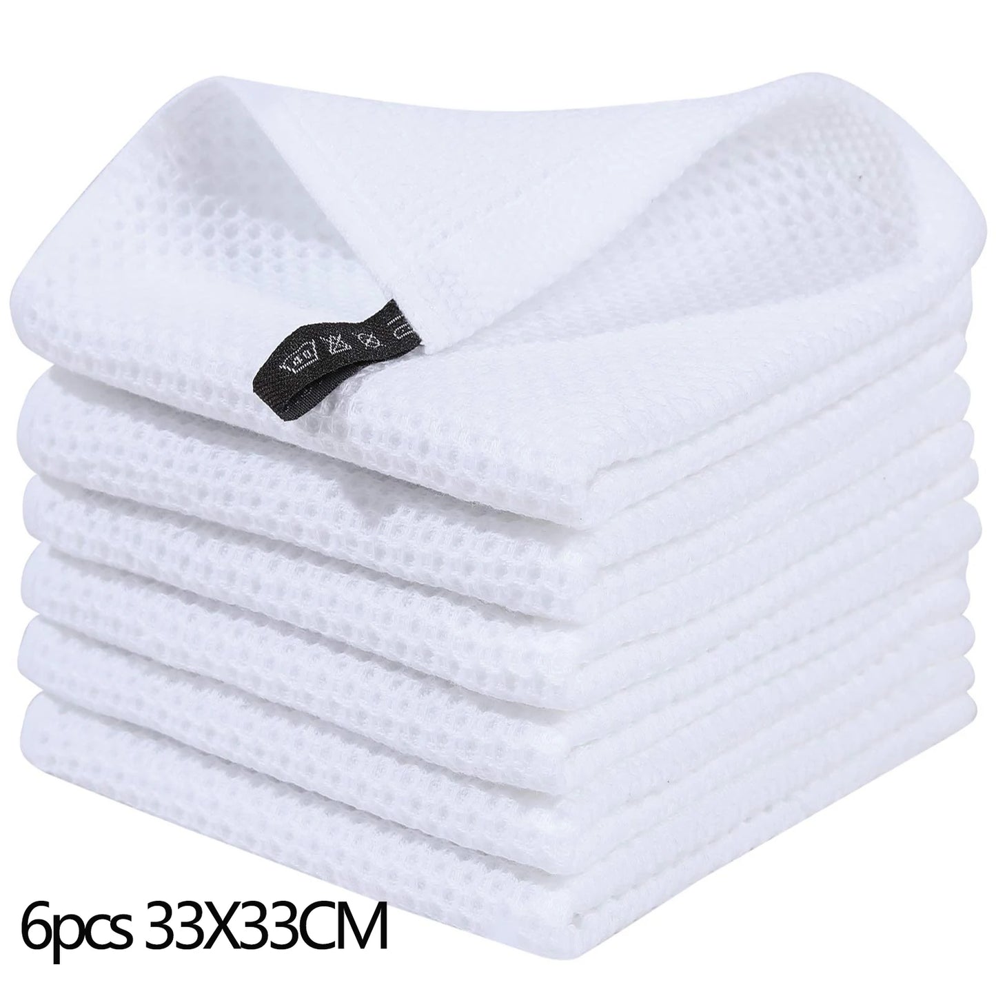 Olanly Kitchen Towel 100% Cotton Dishcloth Waffle Weave Kitchen Cloth Super Absorbent Quick Drying Wash Cloth Home Cleaing Towel
