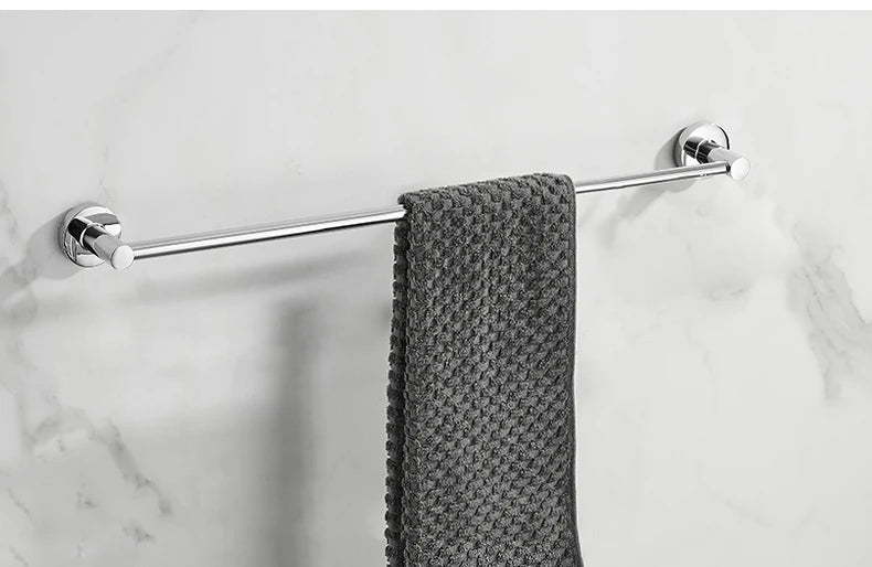 Bathroom Retractable Towel Single Bar Black, Chrome Single Towel Rack Extended Drying Towel Hanging Bar Bathroom Stainless Steel