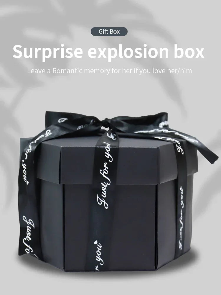 DIY Hexagonal Photo Album Box Scrapbook Lovely Surprise Explosion Couple Box Love Memory Anniversary Valentine's Day Love Gift