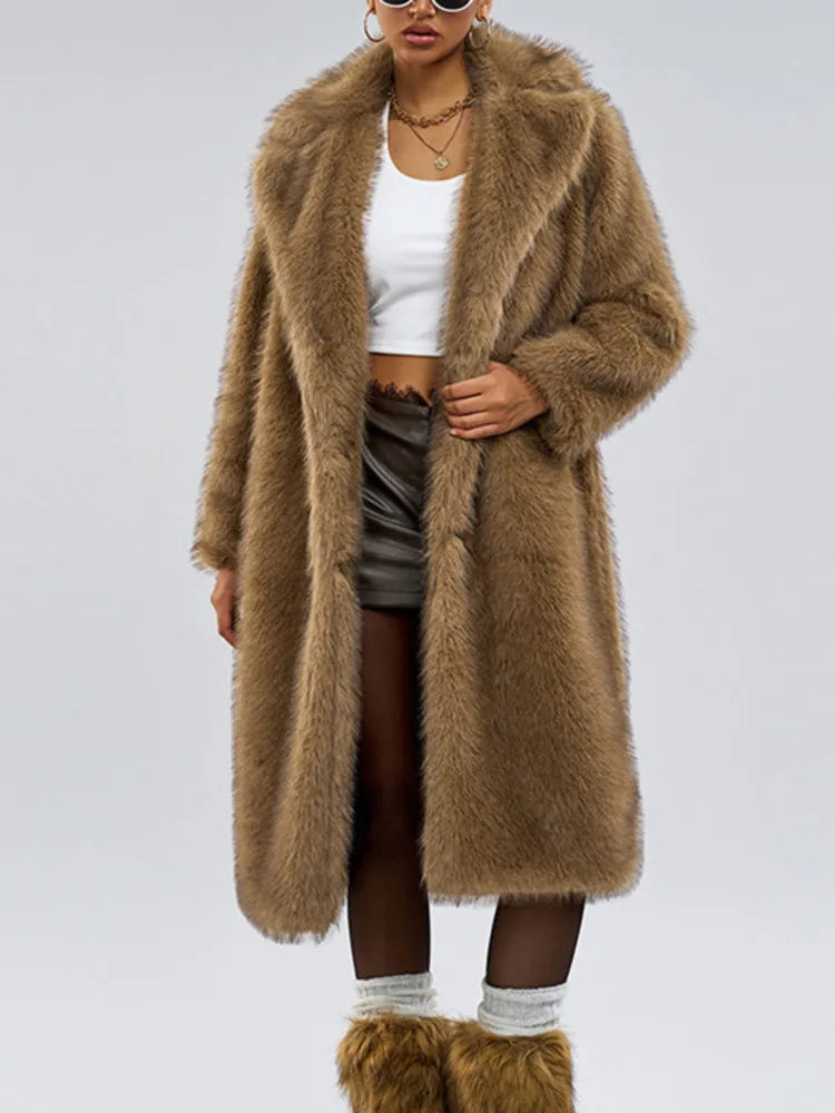 Fur Coat European Style Lapel