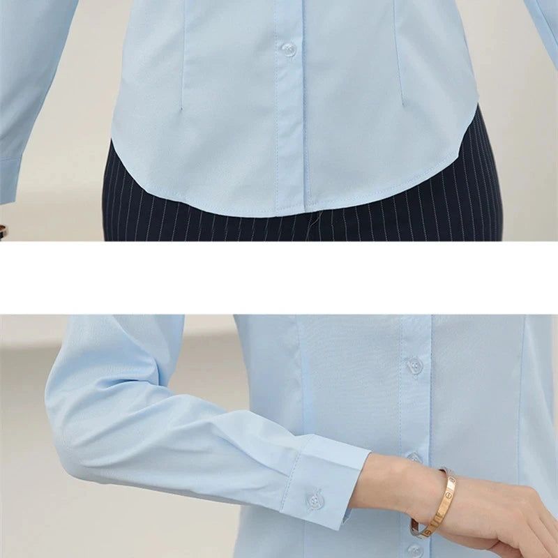 White Long Sleeve Shirt Blouse
