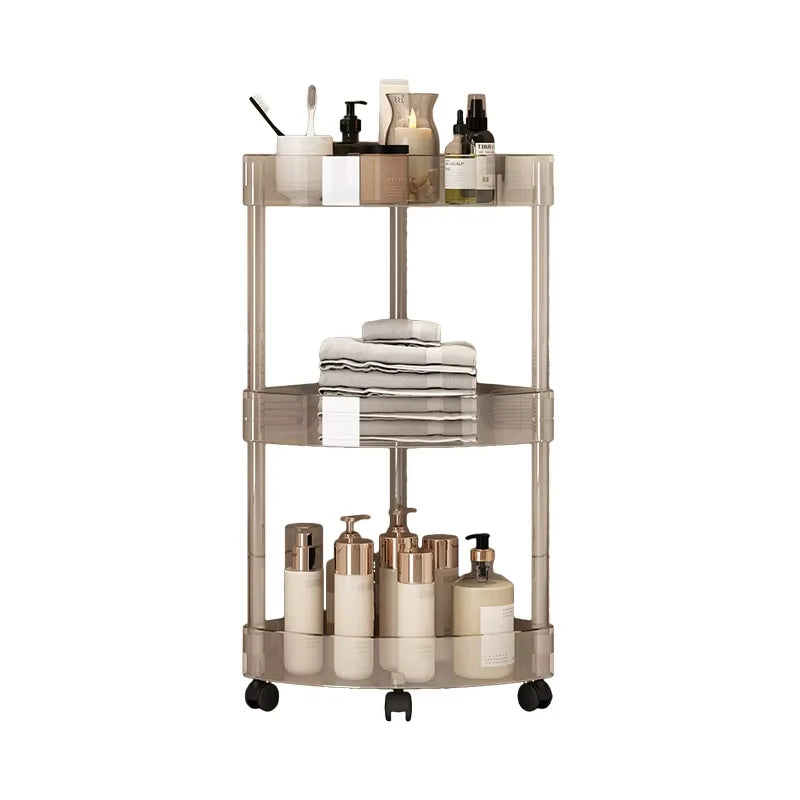 Shelf Trolley Bathroom Organiser Shelves Kitchen Home Large Capacity Storage Rack Acryl Cart Corner Cosmetic Organiser Supplies