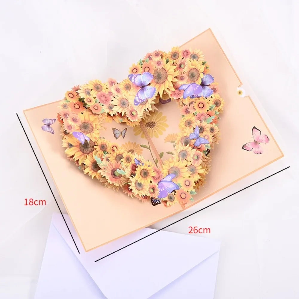Romantic Theme Anniversary Card Pop-Up Mechanism 3D Heart Tree Couple Card Heart Tree Design 3D Love Tree Card Valentines Day